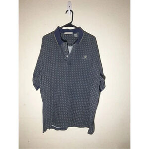 Mens Nicklaus Polo Size XL Peninsula Square Pattern Navy Brown Casual